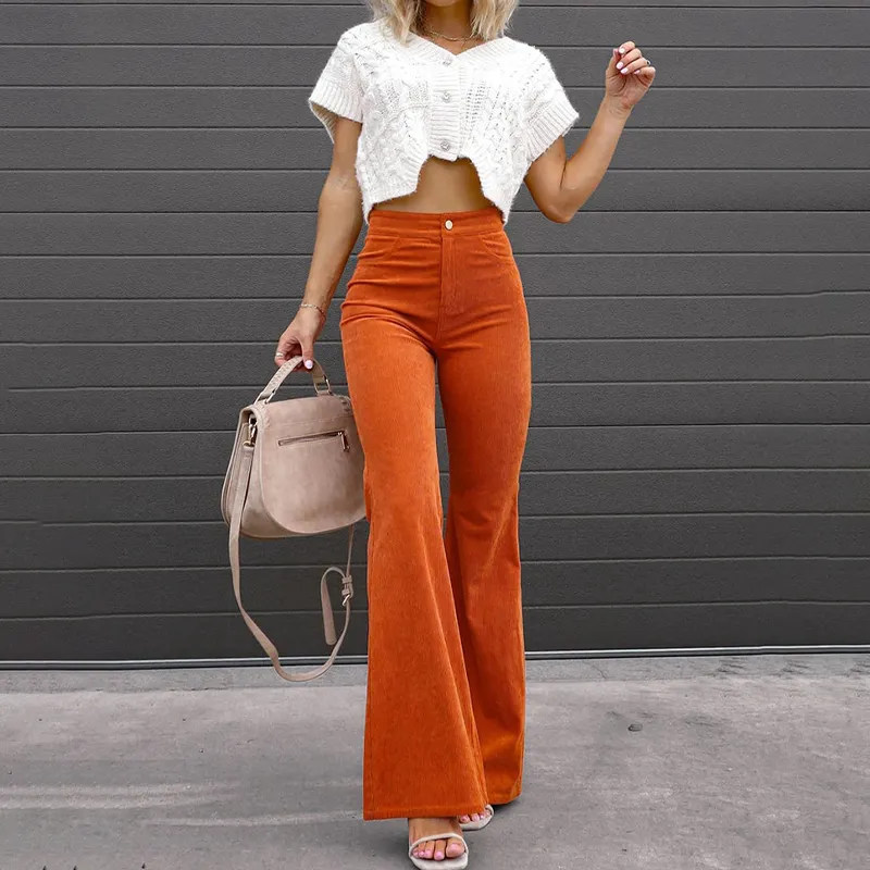 Hoge Taille Flared Broek voor Casual Stijl
