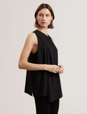 Icana Drape Detail Sleeveless Top Black