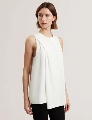 Icana Drape Detail Sleeveless Top Ivory