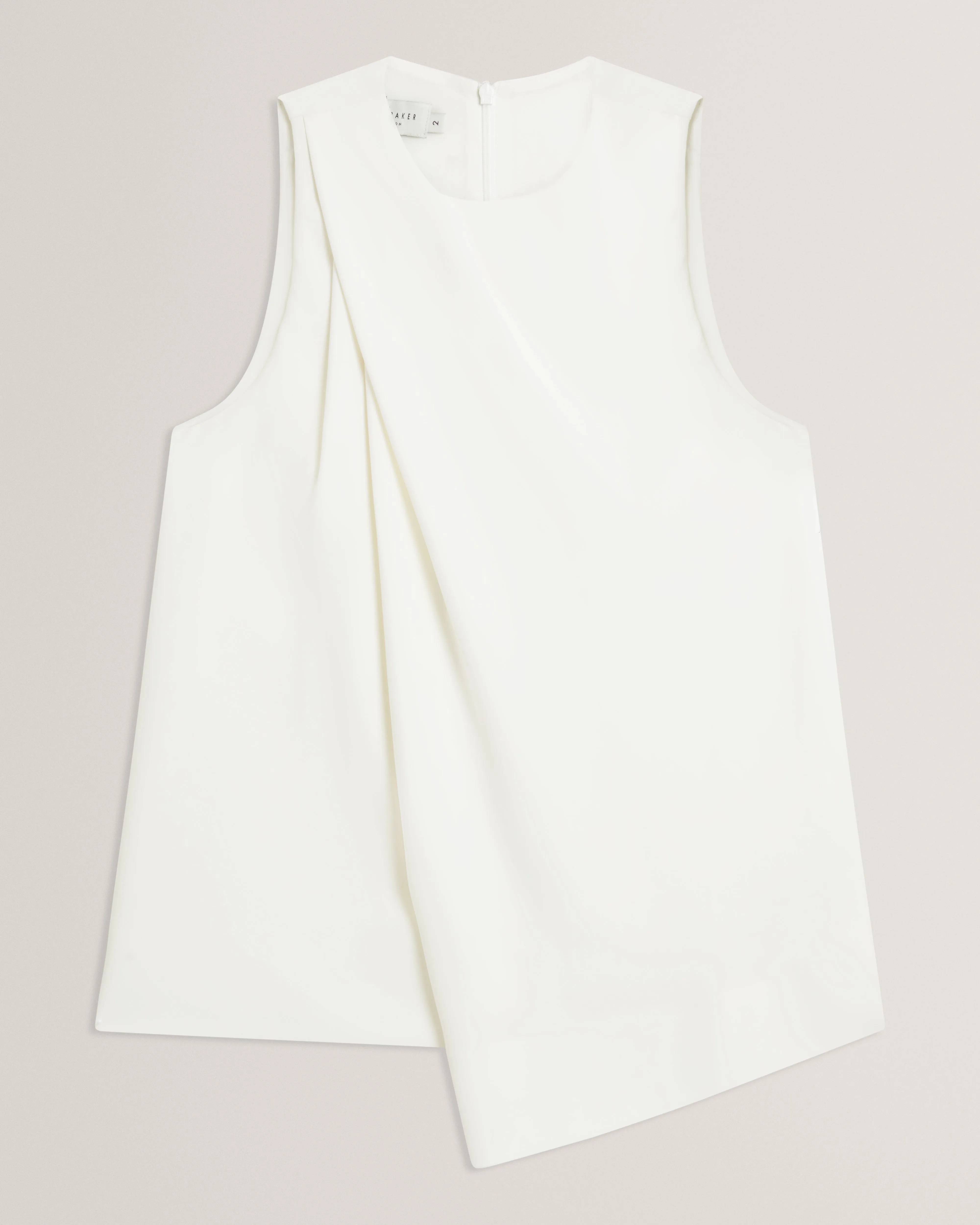 Icana Drape Detail Sleeveless Top Ivory