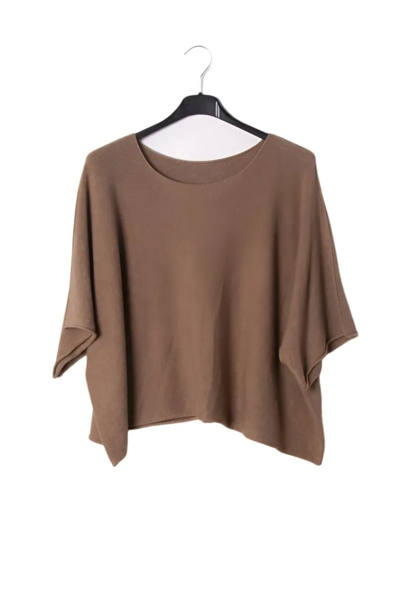 Italian Boxy Cropped Chunky Knit Sweater One Size
