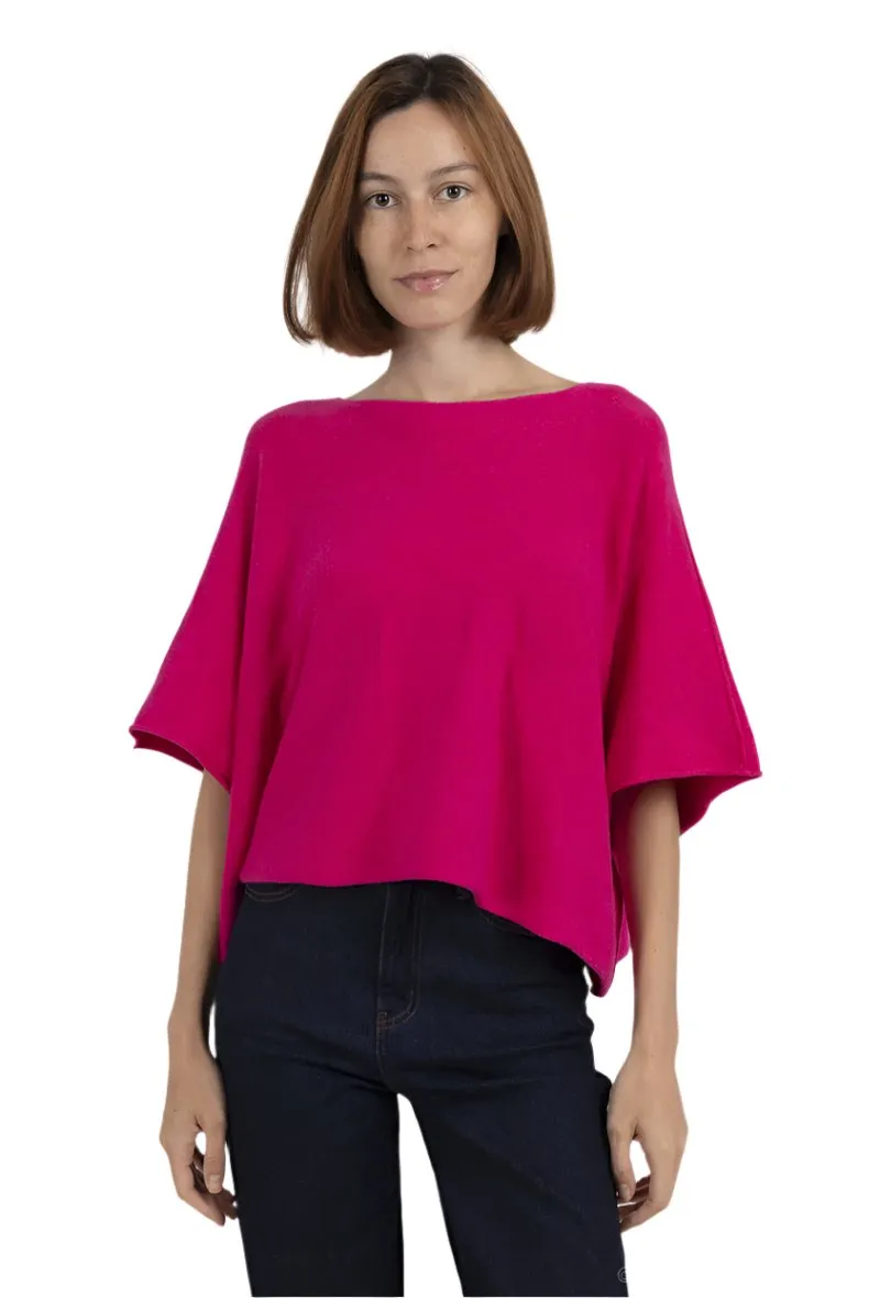 Italian Boxy Cropped Chunky Knit Sweater One Size