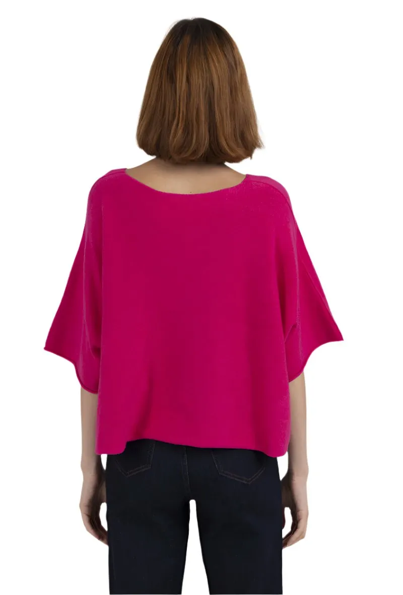 Italian Boxy Cropped Chunky Knit Sweater One Size