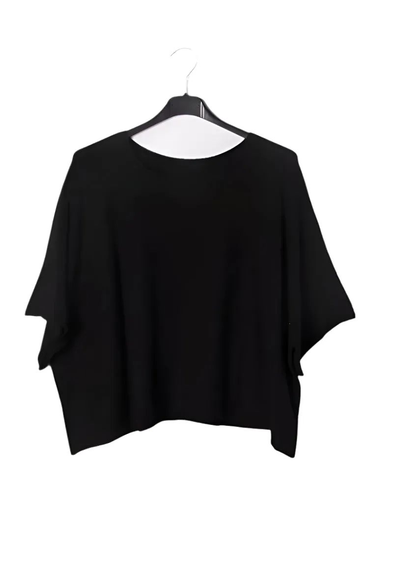Italian Boxy Cropped Chunky Knit Sweater One Size
