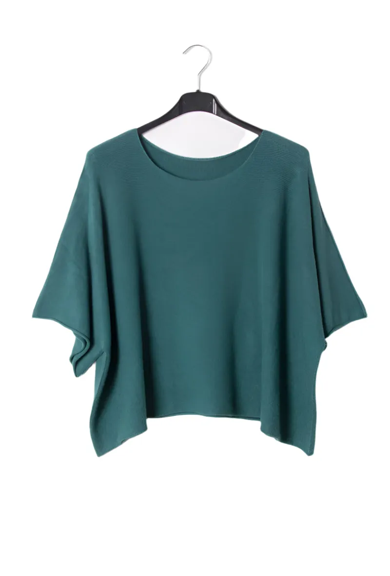 Italian Boxy Cropped Chunky Knit Sweater One Size