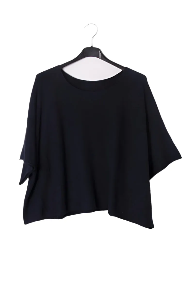 Italian Boxy Cropped Chunky Knit Sweater One Size