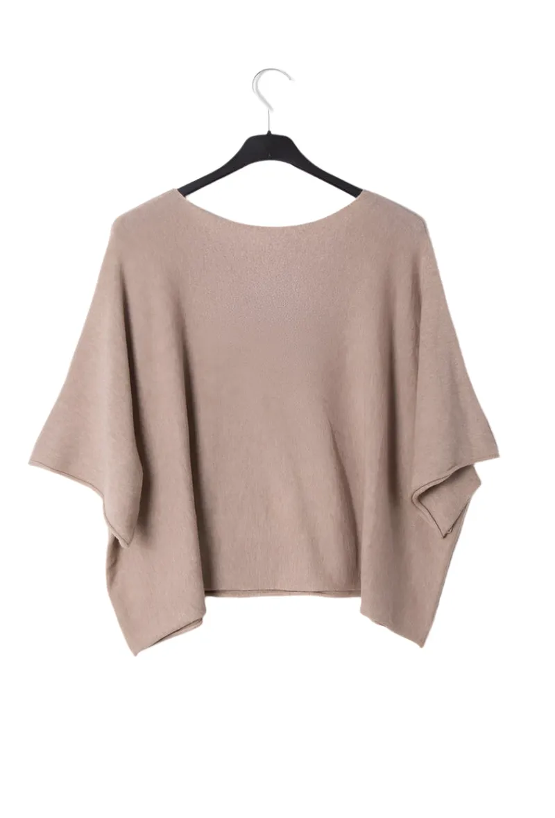 Italian Boxy Cropped Chunky Knit Sweater One Size