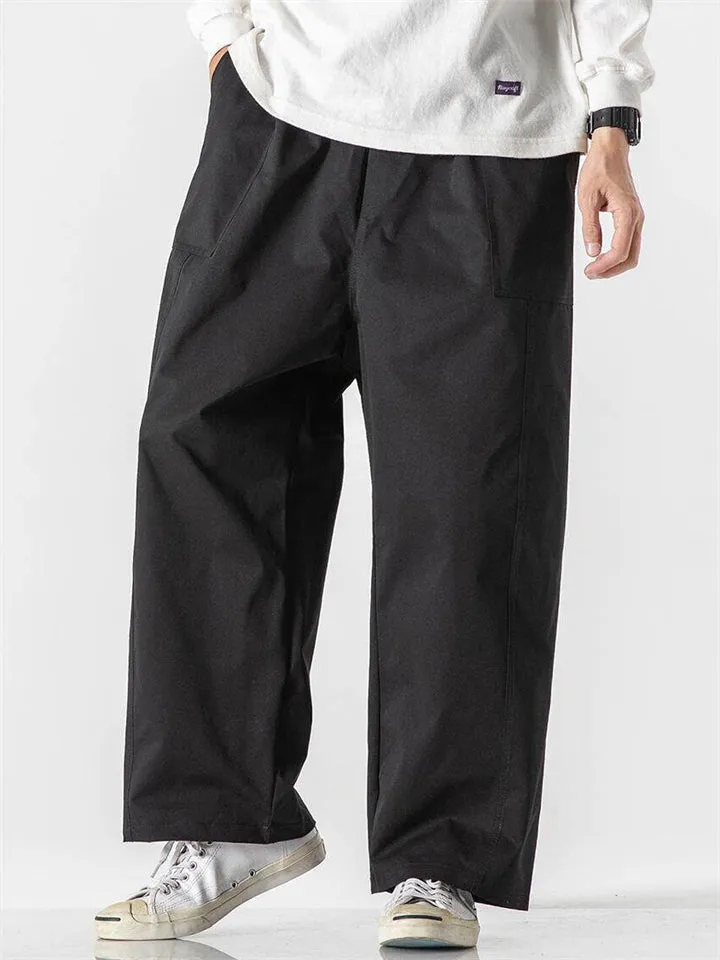 Japanese Style Men's Trendy Cropped Straight Cargo Pants