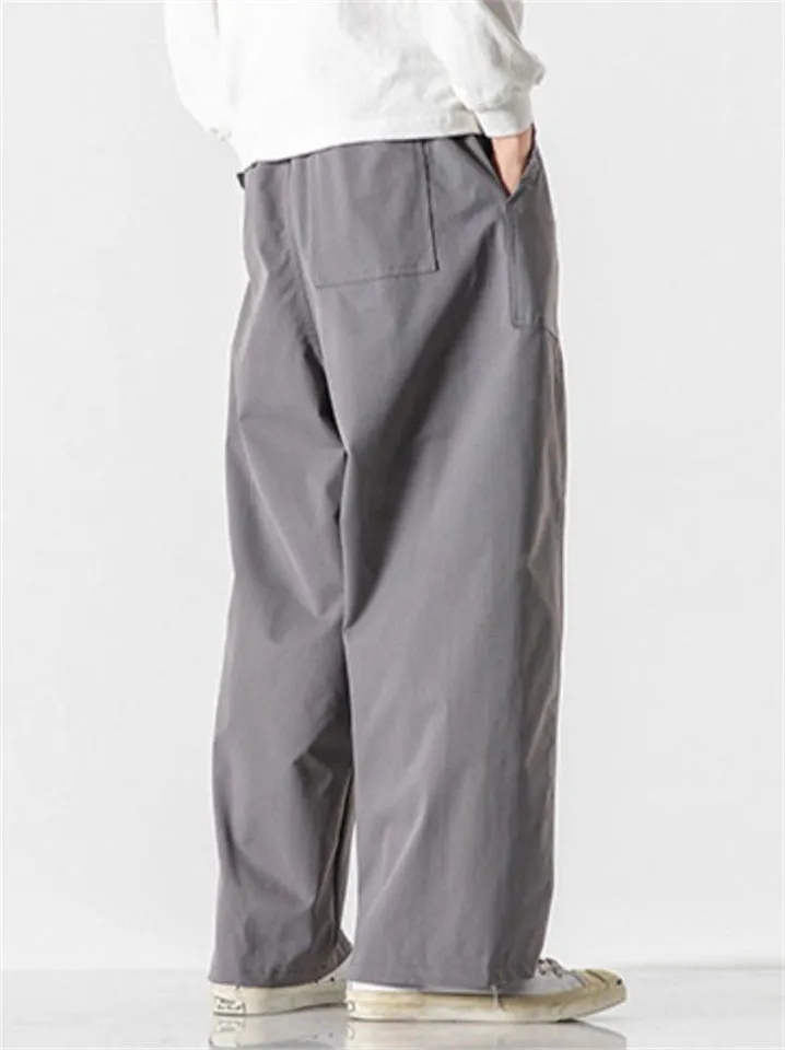 Japanese Style Men's Trendy Cropped Straight Cargo Pants