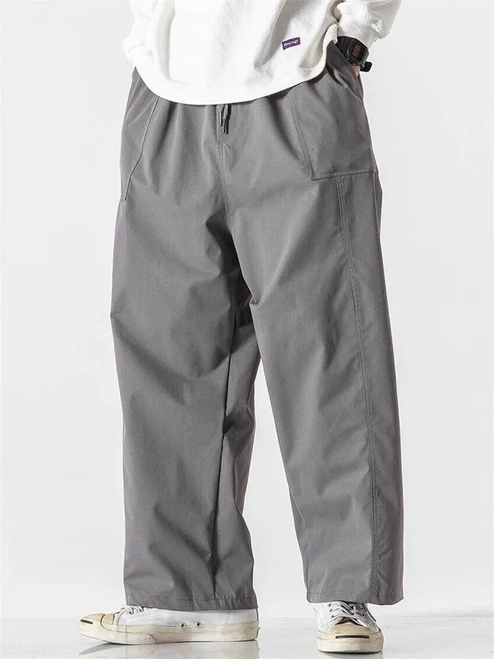 Japanese Style Men's Trendy Cropped Straight Cargo Pants
