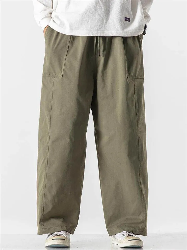 Japanese Style Men's Trendy Cropped Straight Cargo Pants