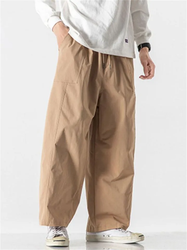 Japanese Style Men's Trendy Cropped Straight Cargo Pants