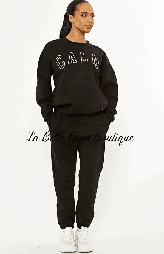 Jaynelle Calm Embroidered Fleece Set