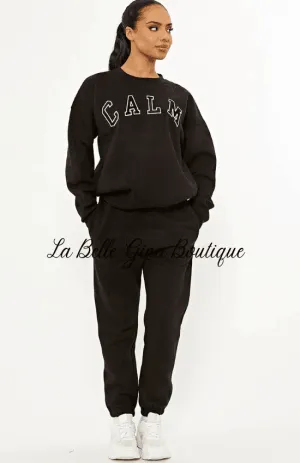 Jaynelle Calm Embroidered Fleece Set