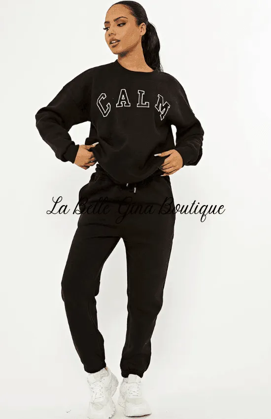 Jaynelle Calm Embroidered Fleece Set