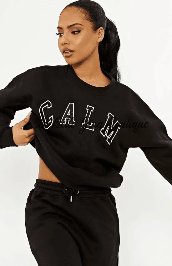 Jaynelle Calm Embroidered Fleece Set