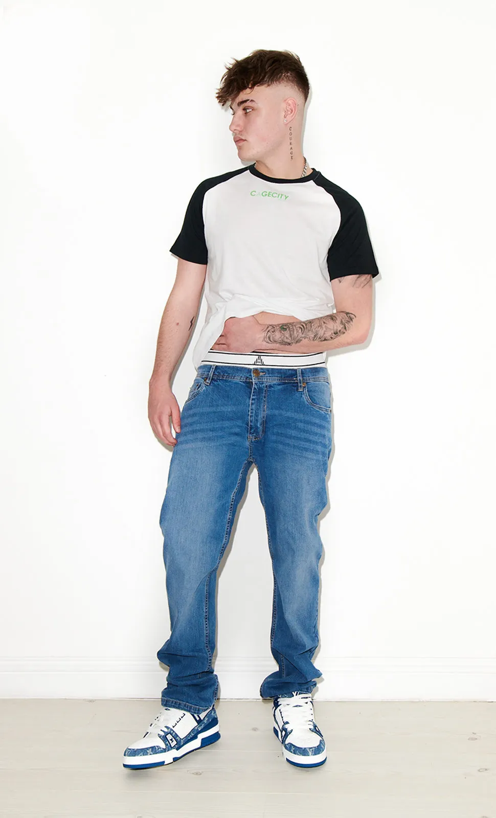Jeans with A Logo