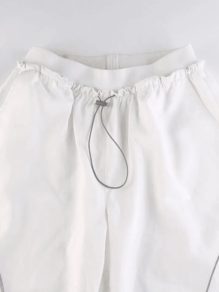 Joskaa Pintuck Detail Straight Leg Pants