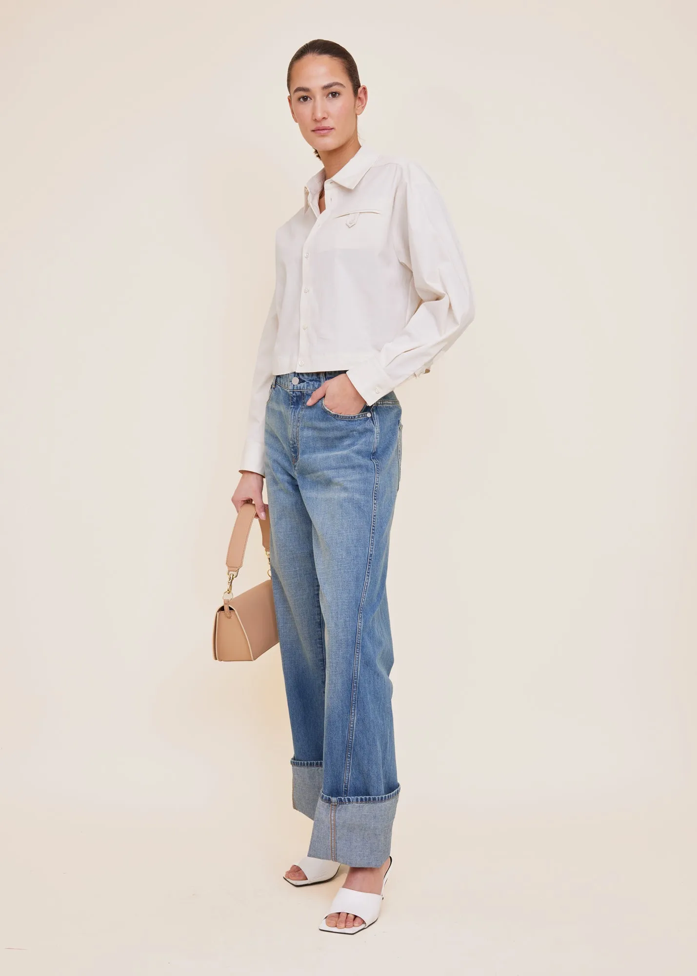 Katoenen cropped blouse