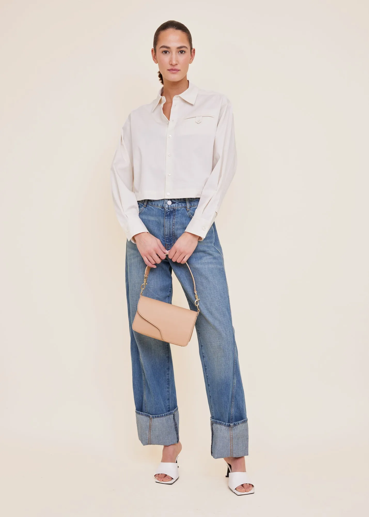 Katoenen cropped blouse