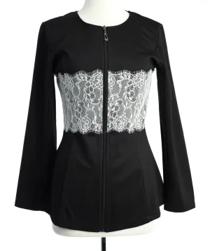 Lace Detail zipper Jacket