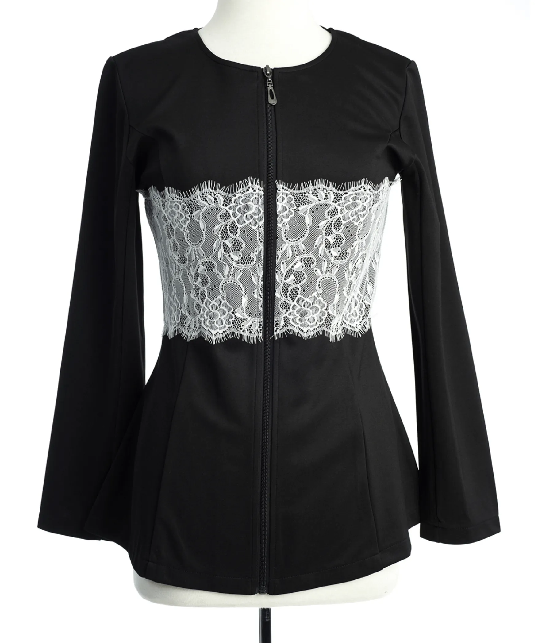 Lace Detail zipper Jacket