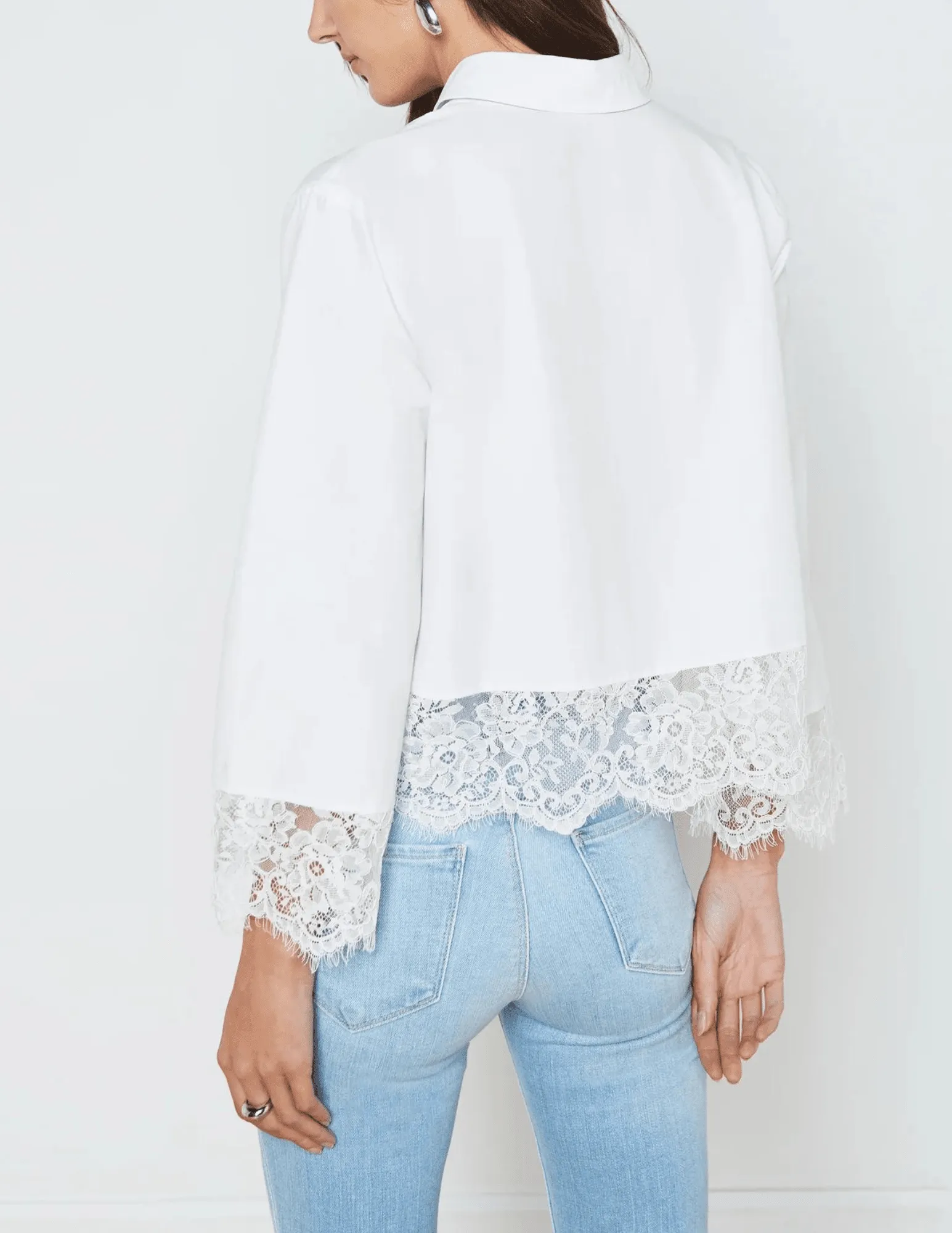 L'Agence Levo Lace Trim Shirt