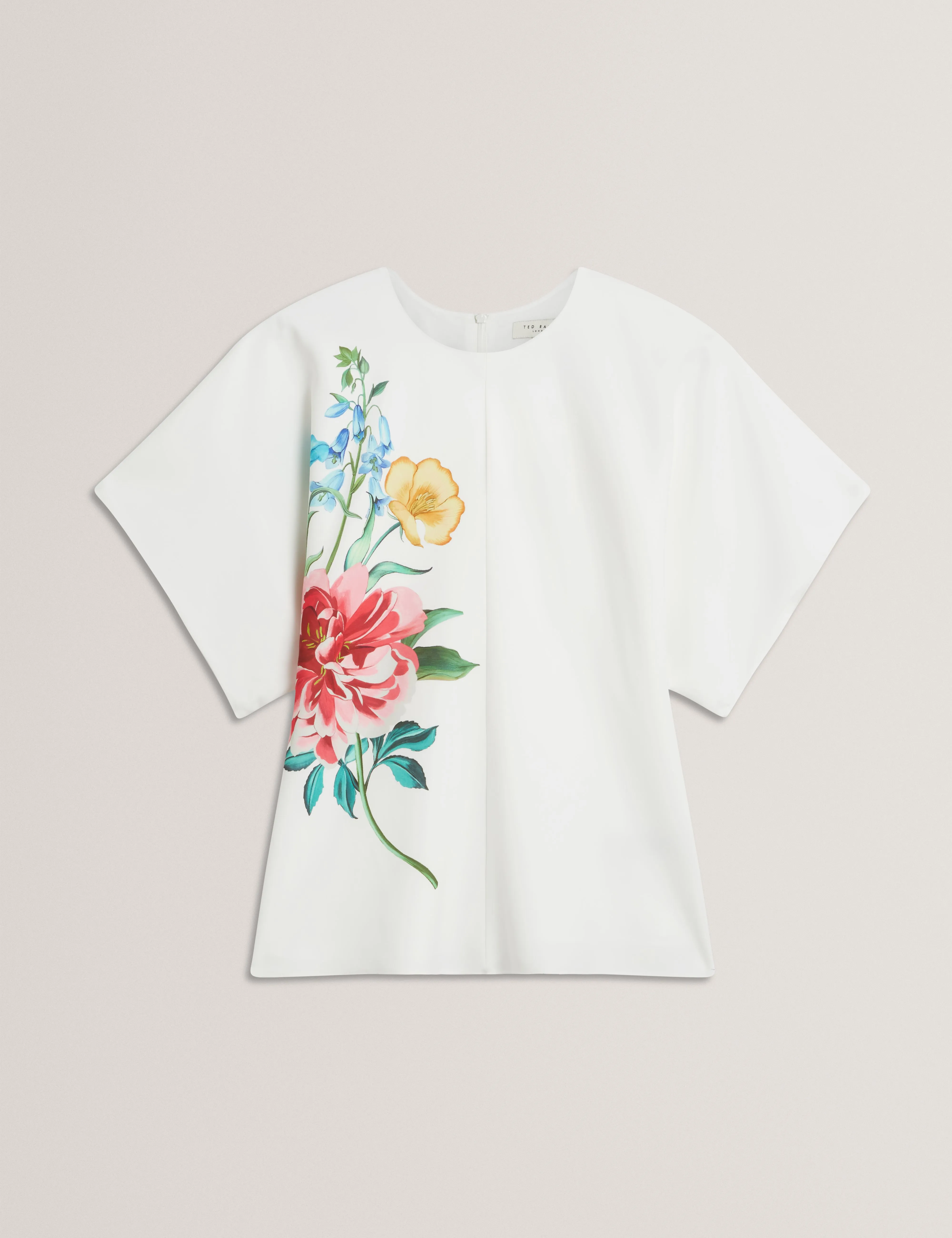 Lahnaa Slouch Sleeve Waisted Top White