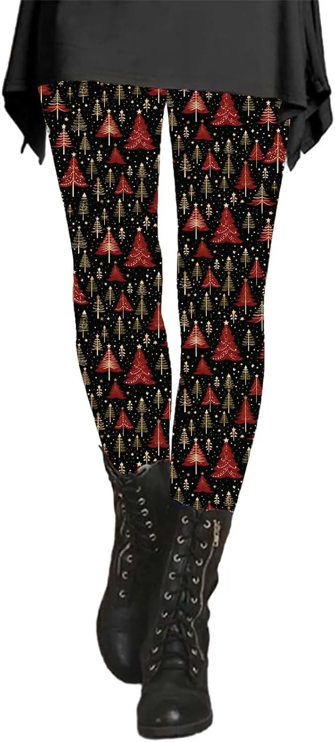 Leather Leggings for Women Leggings Artistic Splash Printed Soft Stretchy Pants Leather Leggings Tummy Control Soft