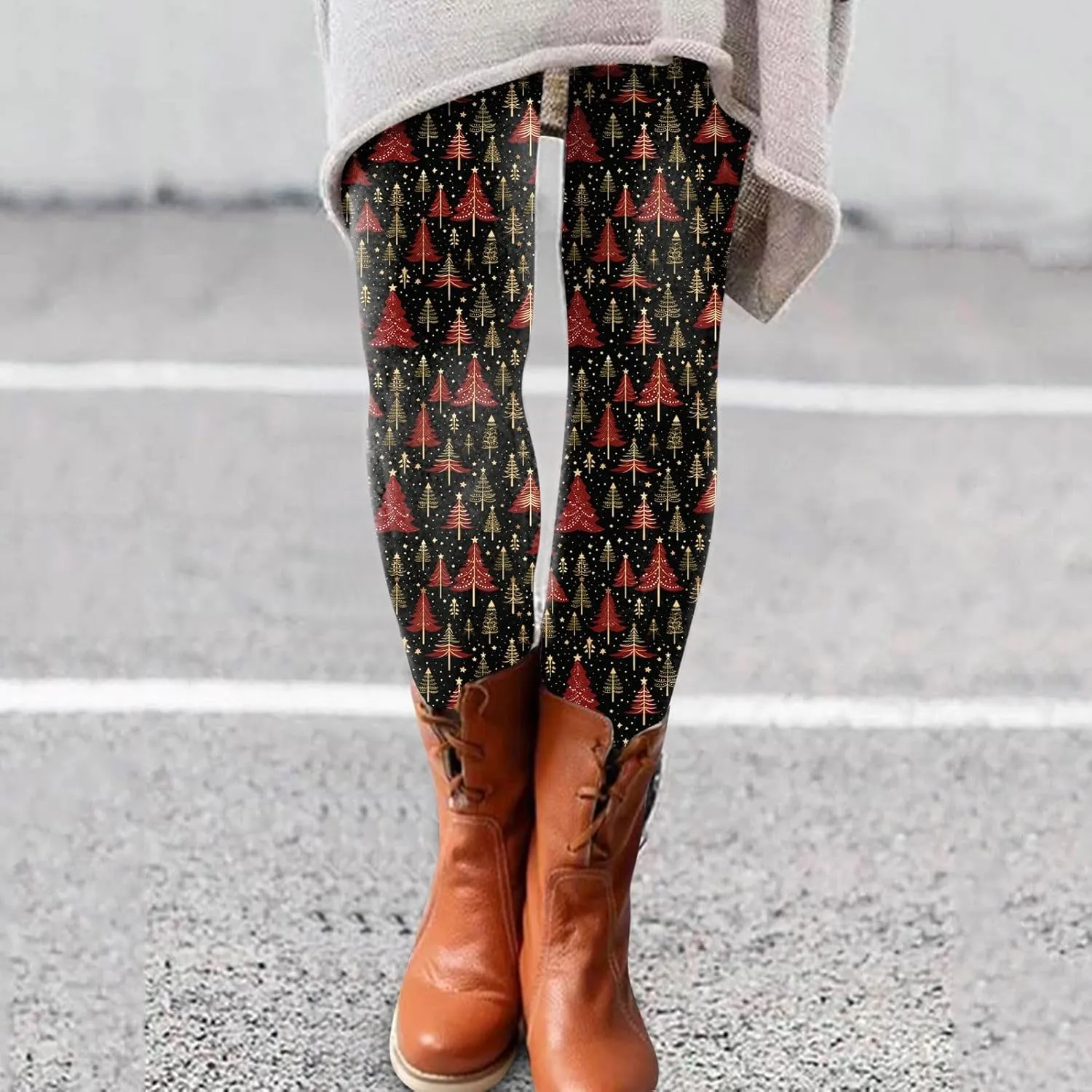 Leather Leggings for Women Leggings Artistic Splash Printed Soft Stretchy Pants Leather Leggings Tummy Control Soft