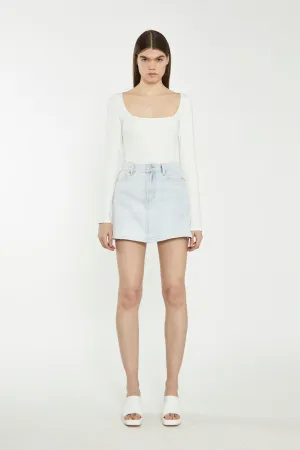 Light Antique Bleach Denim Mini-Skirt