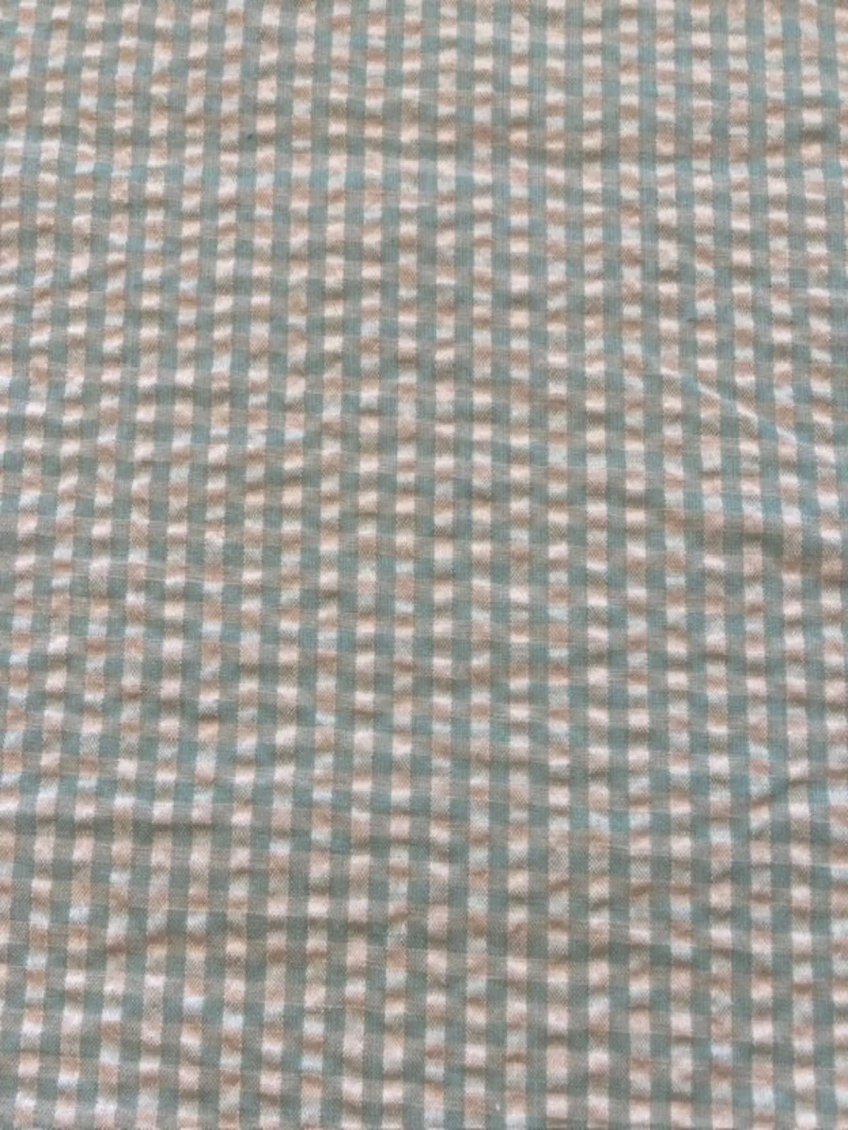 Light Green Seersucker 4mm Gingham Check