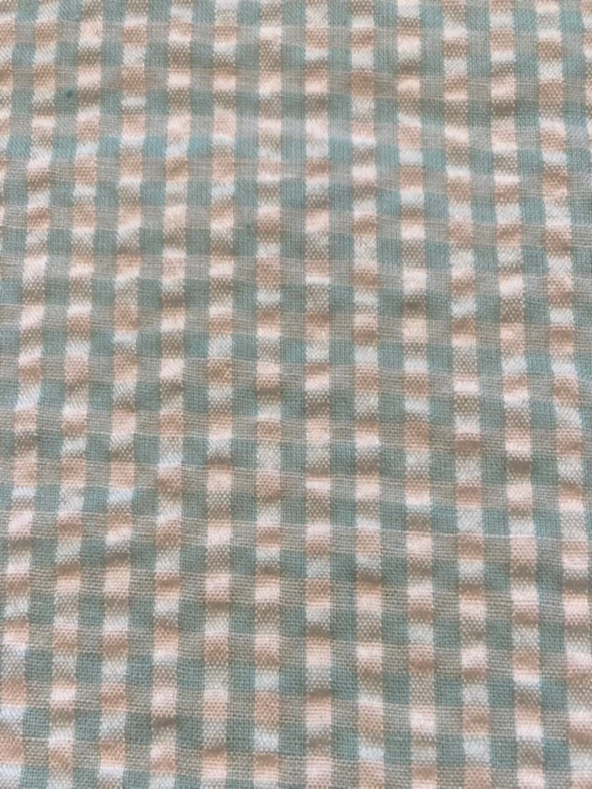 Light Green Seersucker 4mm Gingham Check