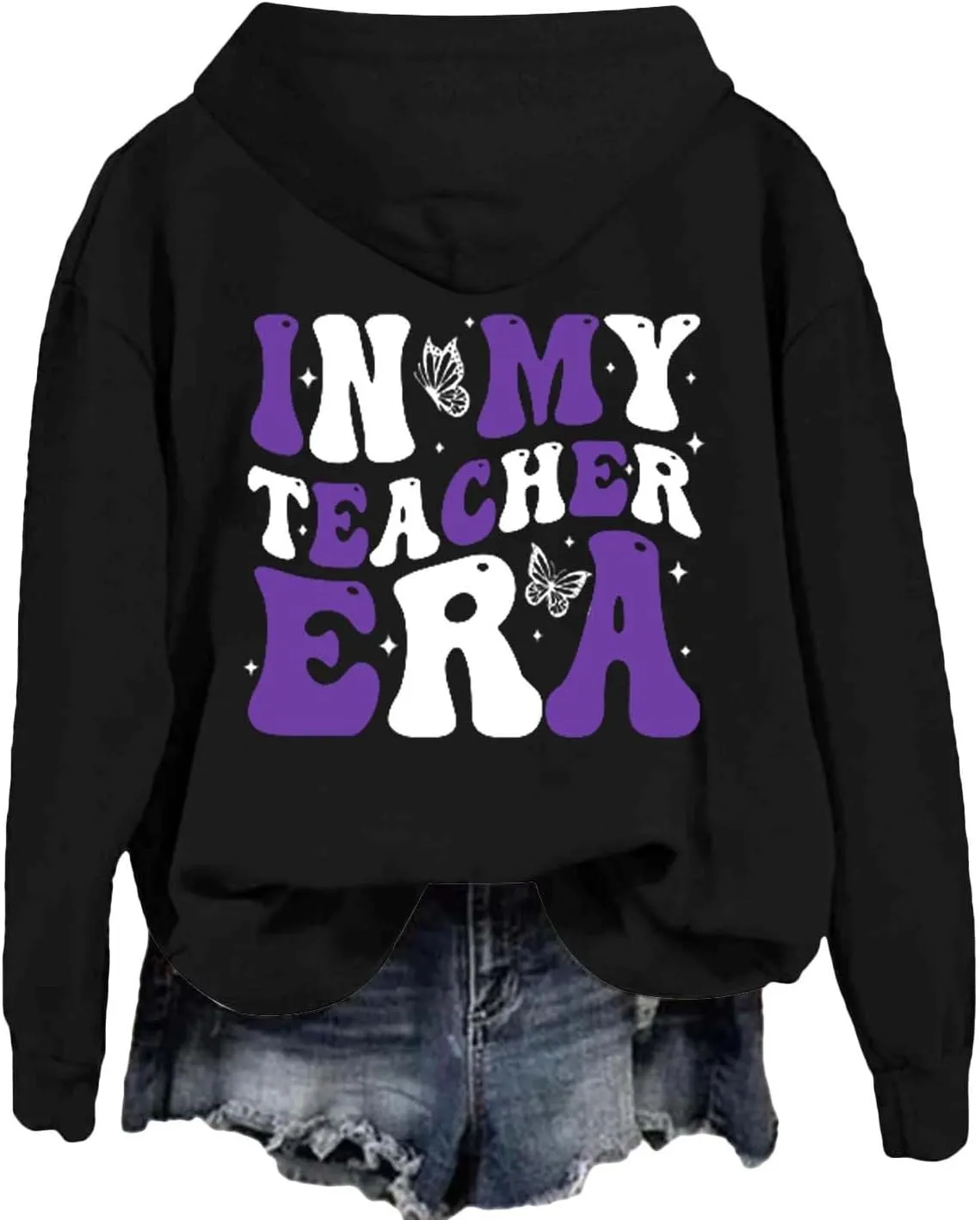 Loose Soft Long Sleeve Pullover Tops Graphic Long Sleeve Sweatshirt Aesthetic Pullover with Pockets 2024 Teacher