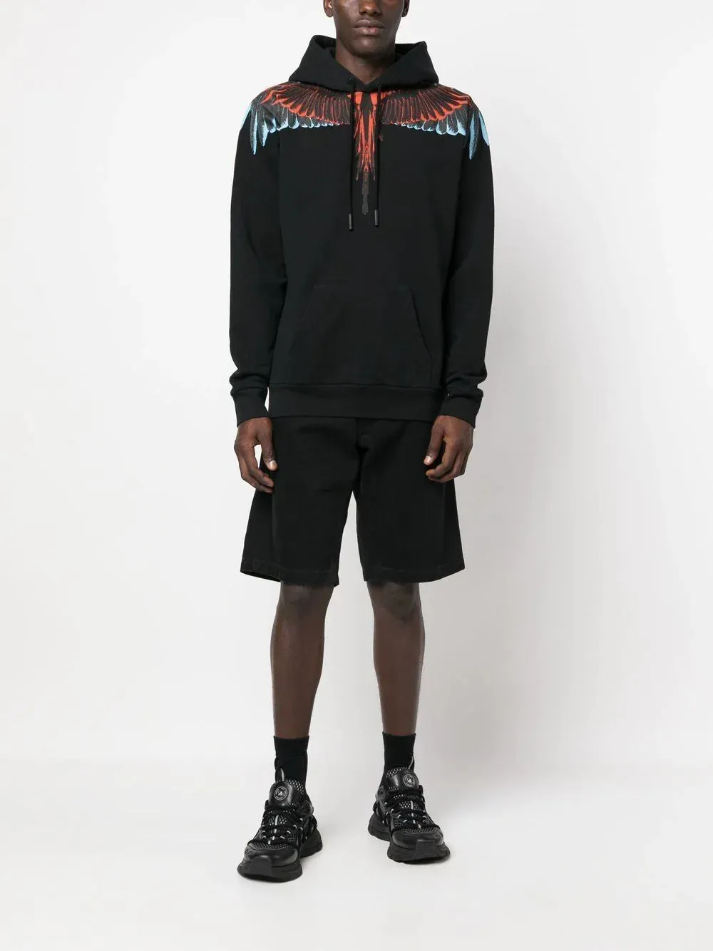 MARCELO BURLON COUNTY OF MILAN Icon Wings Regular Hoodie Black Red