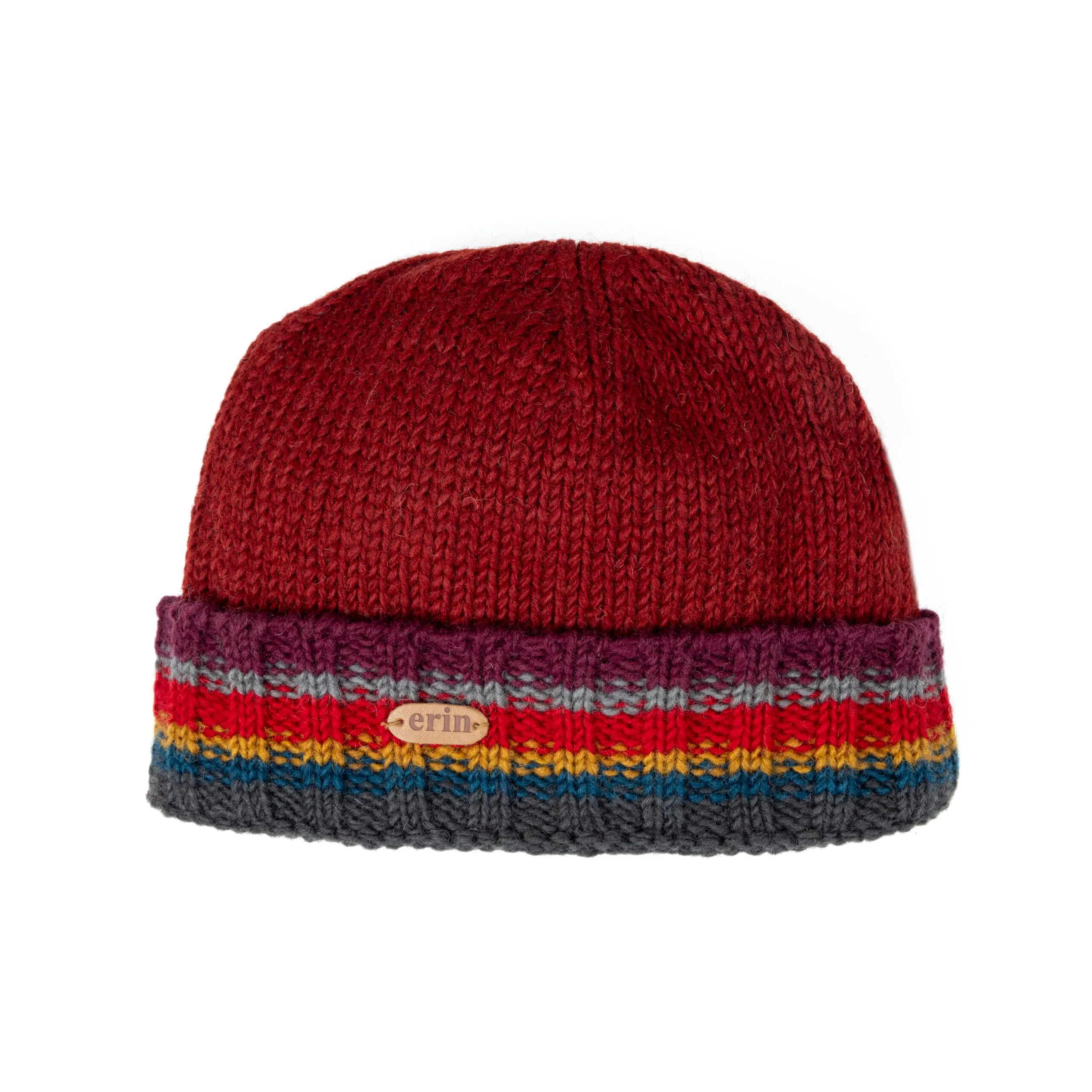Men's Rib Pullon Turnup Hat | Red