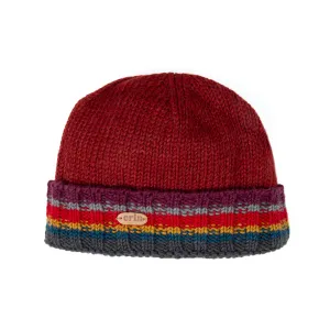 Men's Rib Pullon Turnup Hat | Red