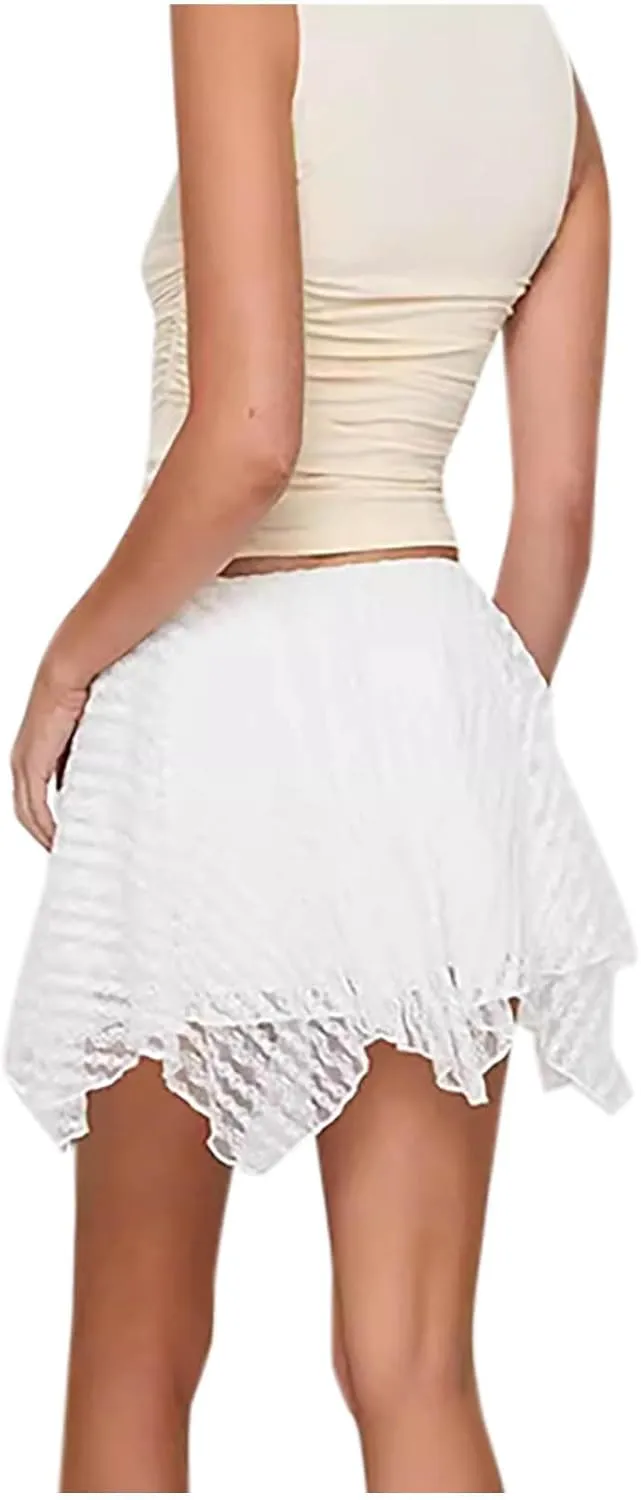 Mini Skirts for Women Dressy Casual Mesh Boho Dress Vacation Beach Summer Skorts Yoga Ballet Flowy Skorts 90s Outfits