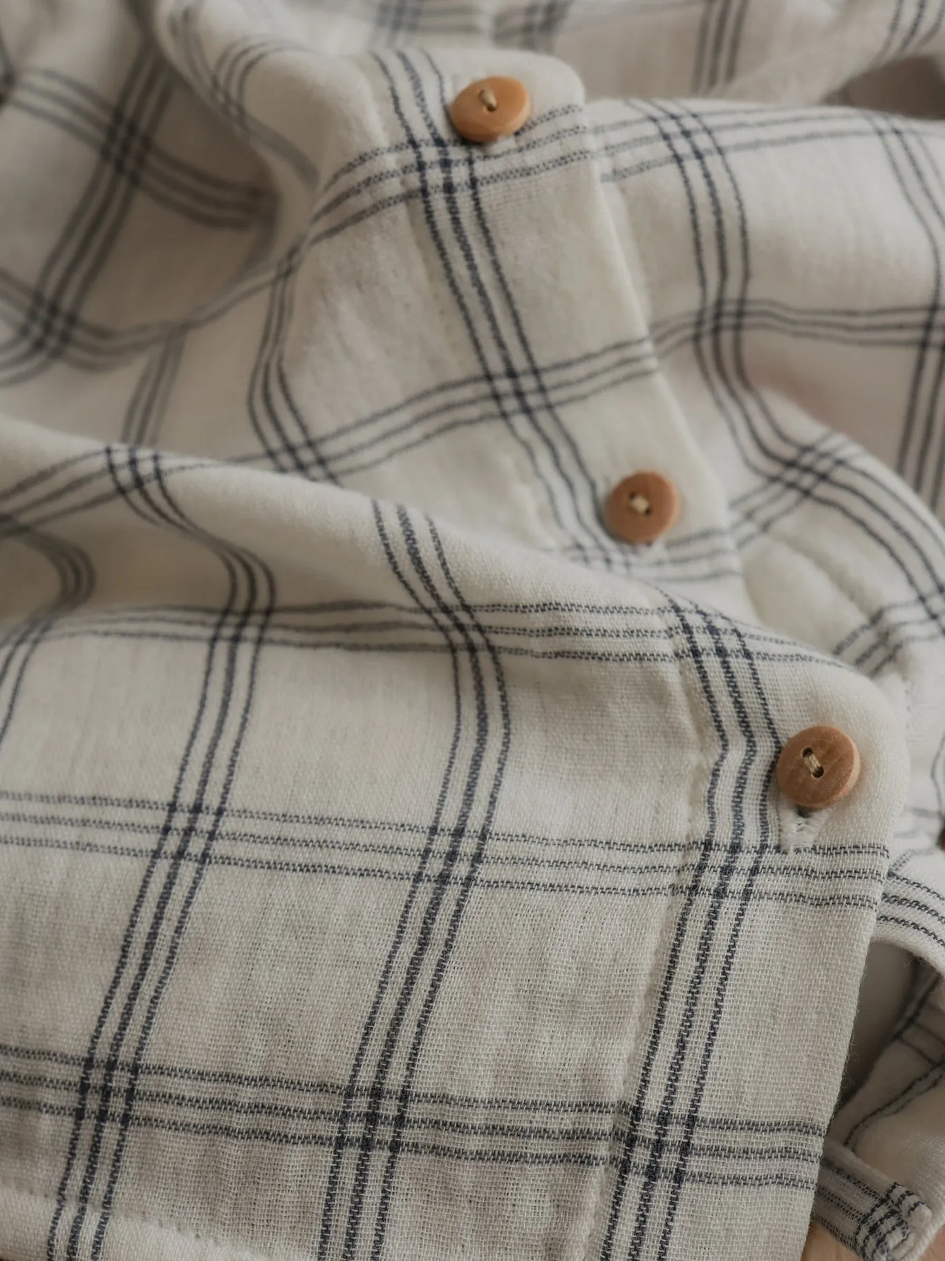 Navy Window Check Collar Dress