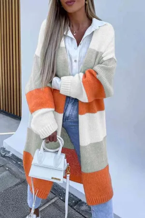 Notable Warmth Knit Striped Duster Cardigan