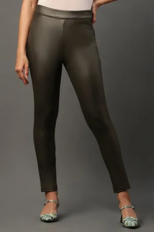 Olive Green Leather Pants