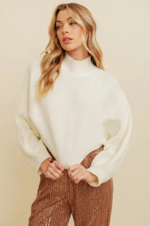 On Trend Cropped Winter White Sweater