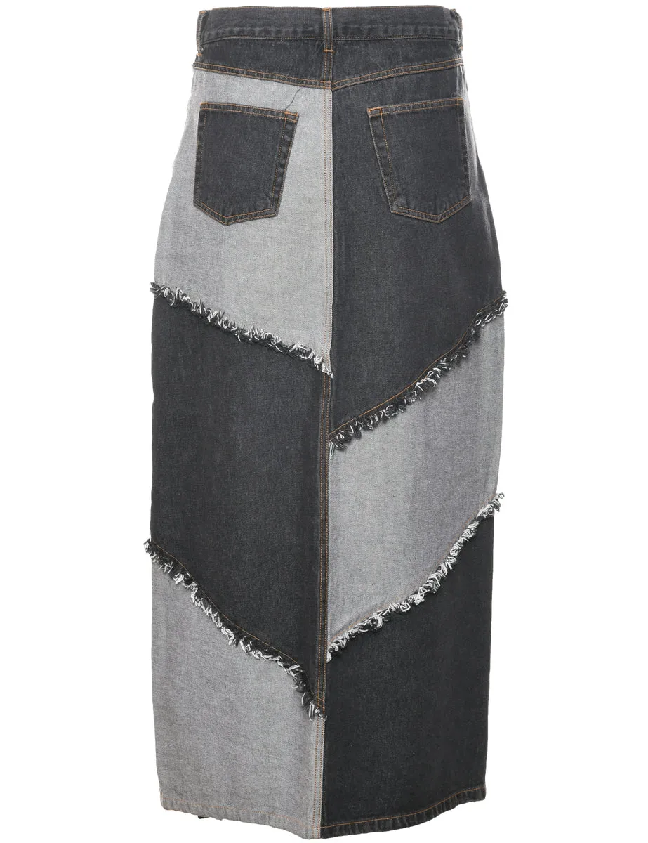 Patchwork Denim Skirt - M