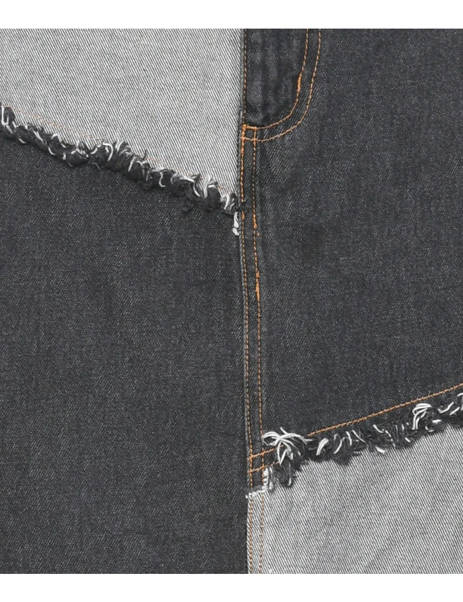 Patchwork Denim Skirt - M