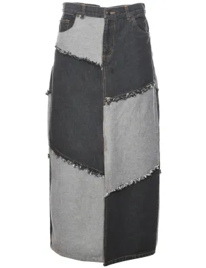 Patchwork Denim Skirt - M