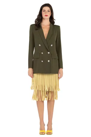 Peaked Lapel Double Breasted Jacket