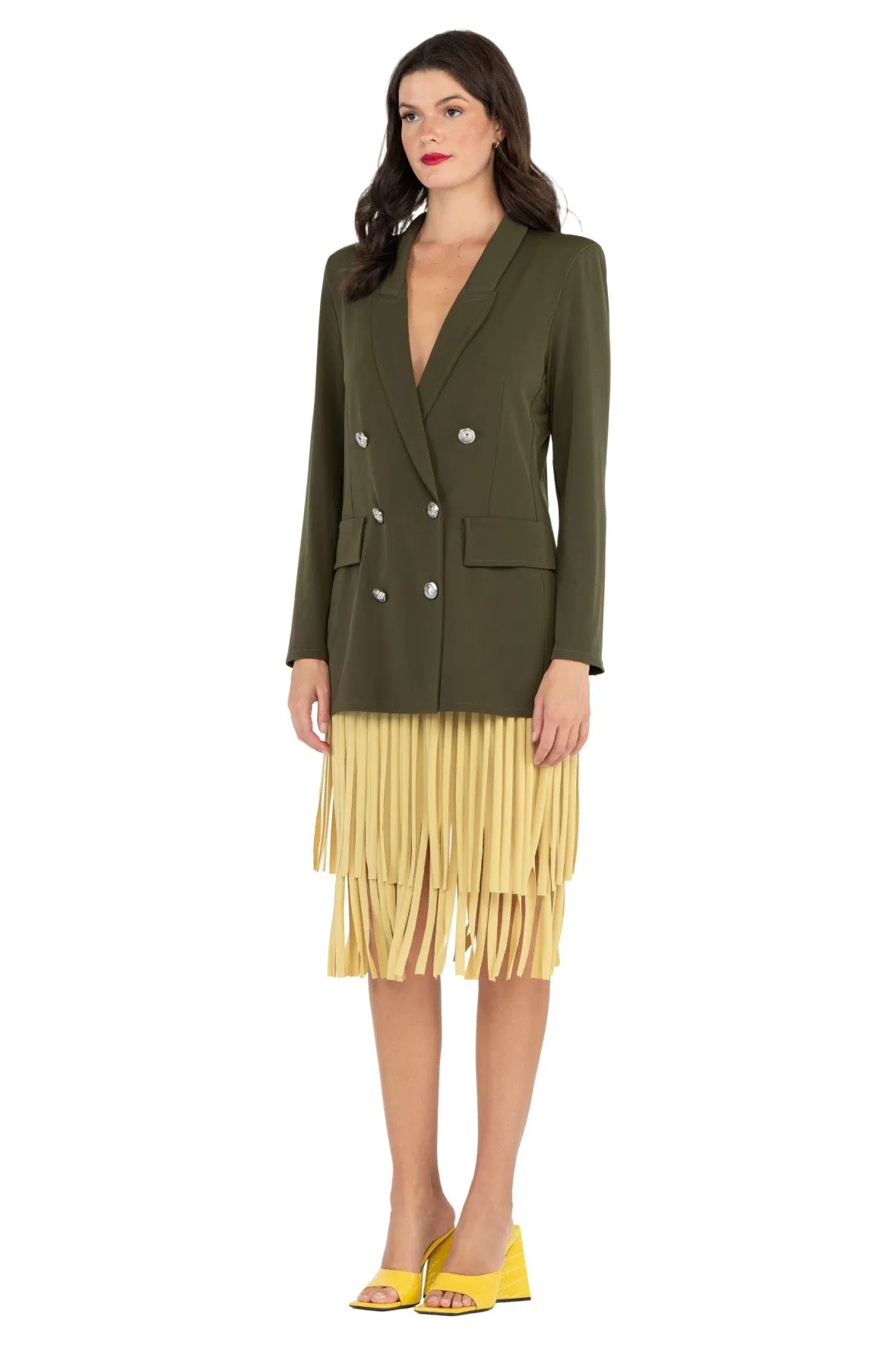 Peaked Lapel Double Breasted Jacket