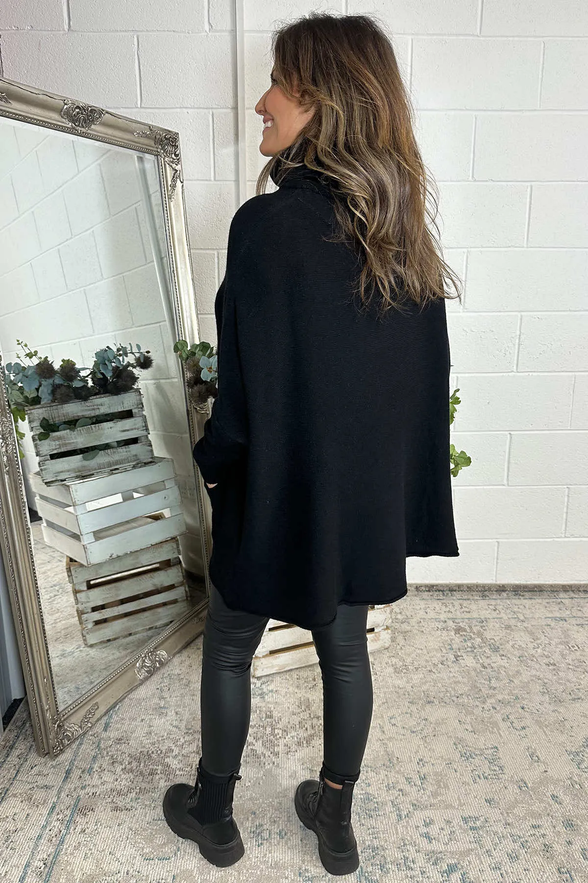 Philippa Polo Neck Knitted Jumper Black