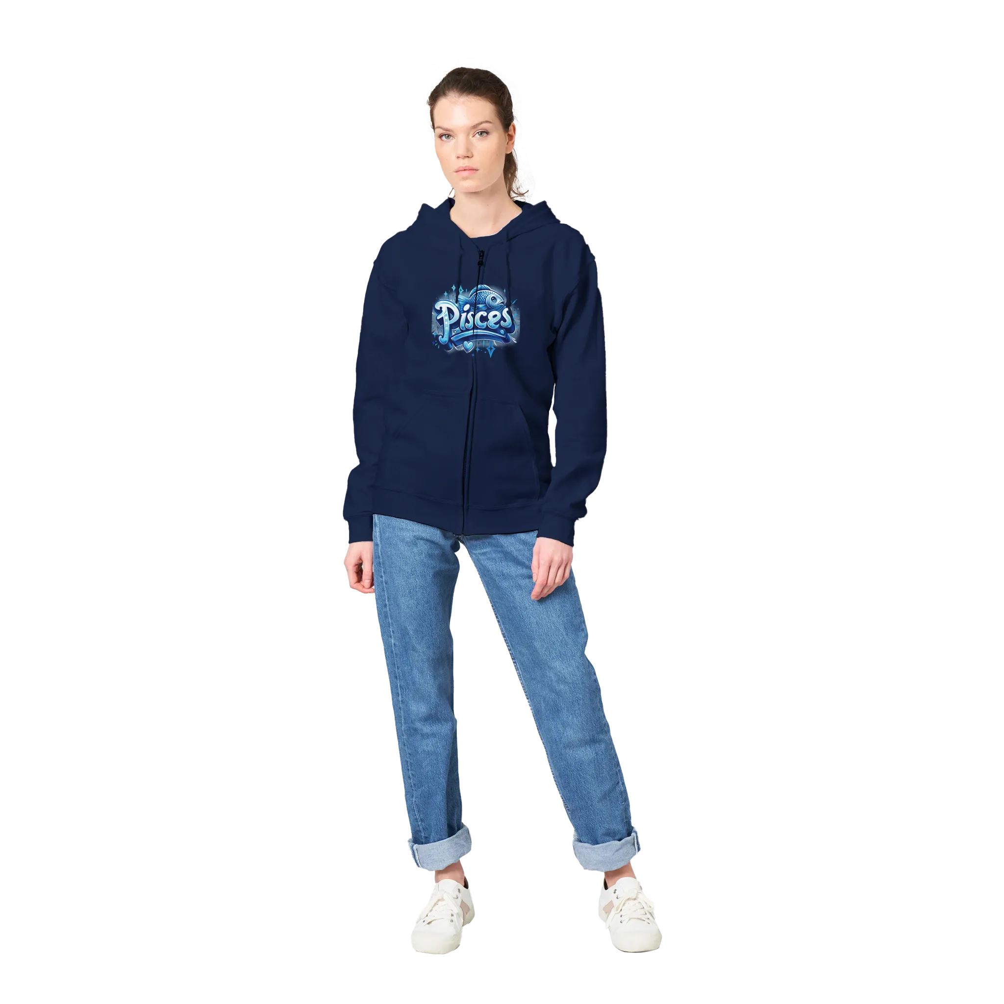 PISCES_ Zodiac Sign/ Premium Unisex Zip Hoodies.
