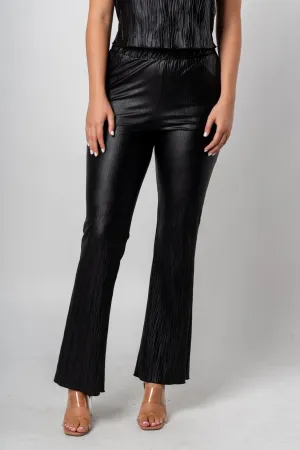 Pleated flare pants black